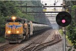 UP 8348 leads CSX K711 empty oil train